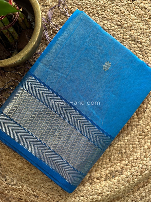 Maheshwari Sky Blue Tissue Butti Saree TBBS056