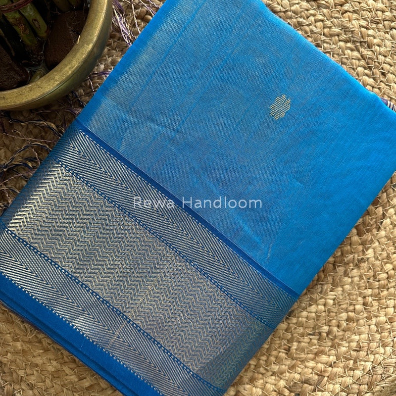 Maheshwari Sky Blue Tissue Butti Saree TBBS056