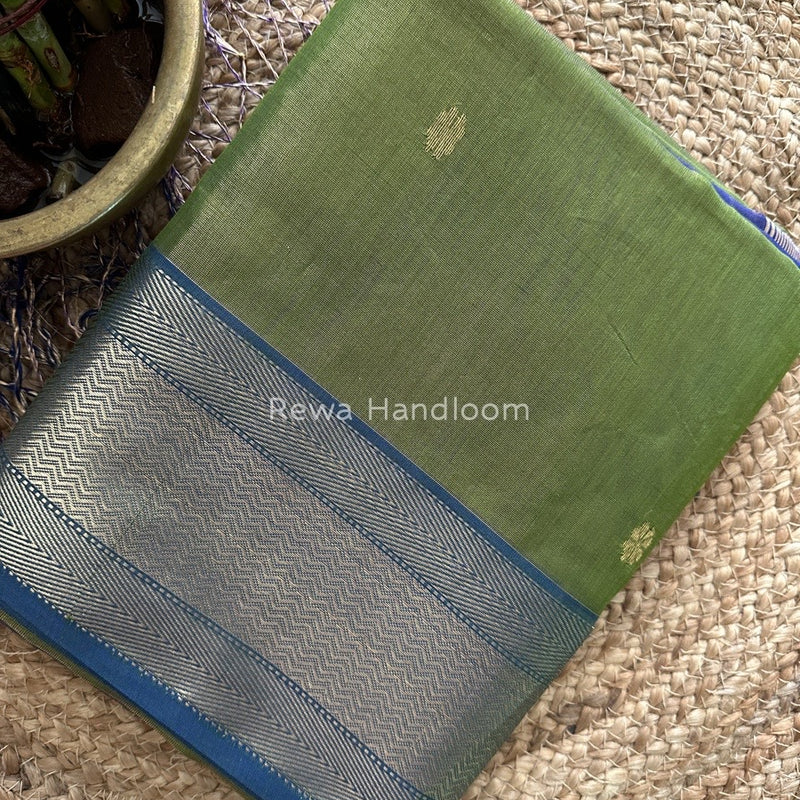 Maheshwari Mehendi Green Tissue Butti Saree TBBS055