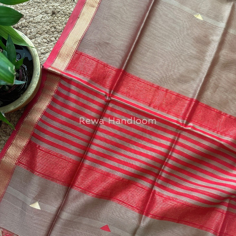 Maheshwari Beige Butti Weaving Dupatta TBD04