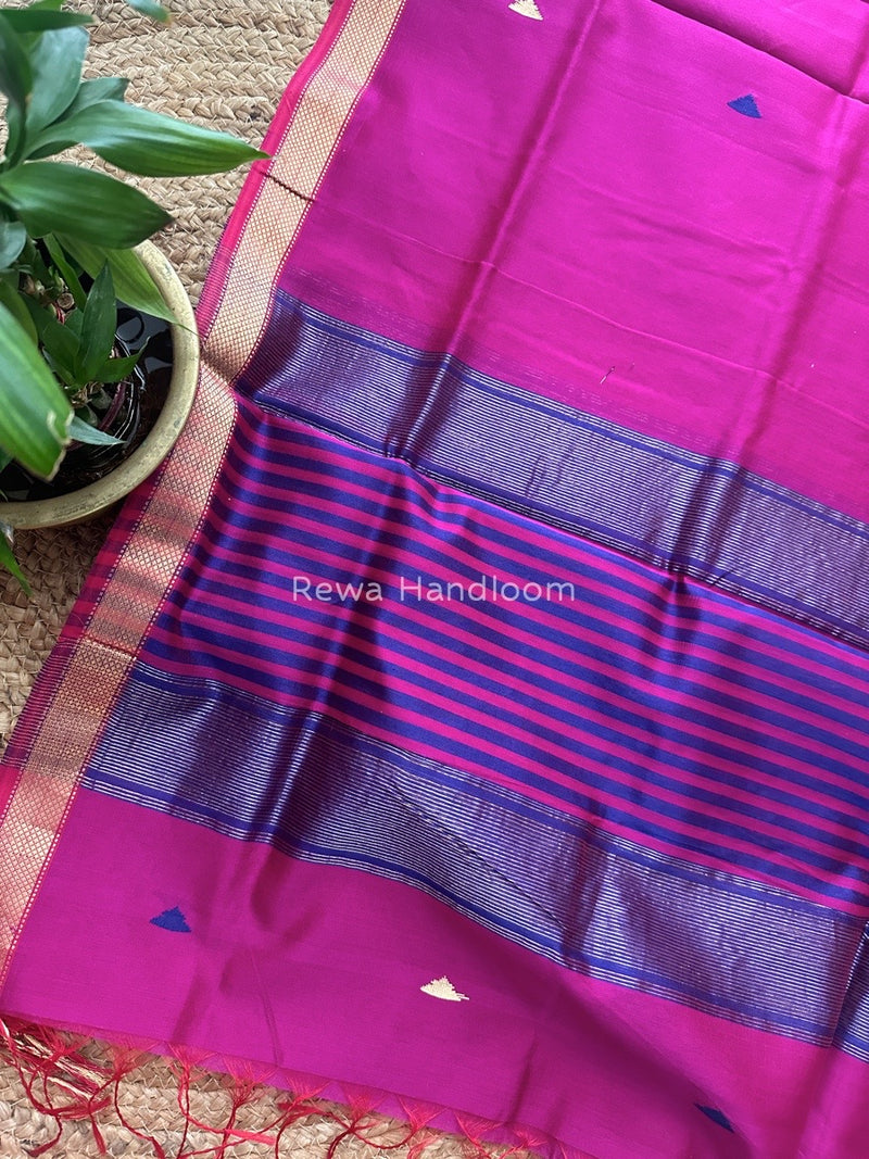 Maheshwari Purple Butti Weaving Dupatta TBD03