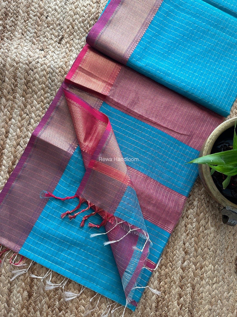 Maheshwari Zari Checks Saree