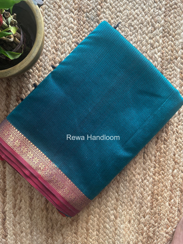 Maheshwari Rama Green Garbha Reshami Silk Saree GS314