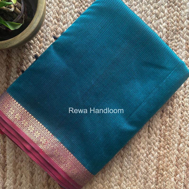 Maheshwari Rama Green Garbha Reshami Silk Saree GS314