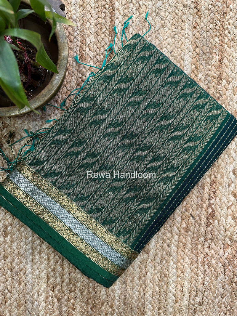 Maheshwari Green Rich Pallu Silk Saree HPS025