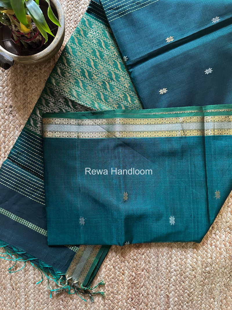 Maheshwari Green Rich Pallu Silk Saree HPS025