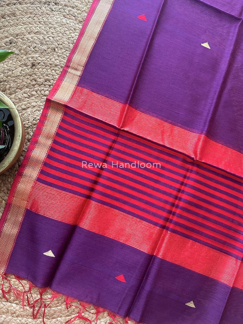 Maheshwari Magenta Butti Weaving Dupatta TBD01