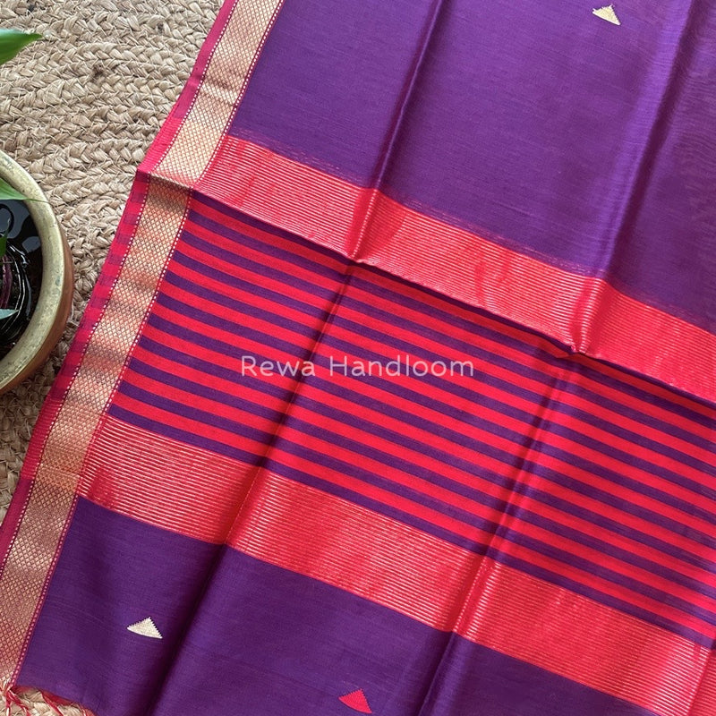 Maheshwari Magenta Butti Weaving Dupatta TBD01