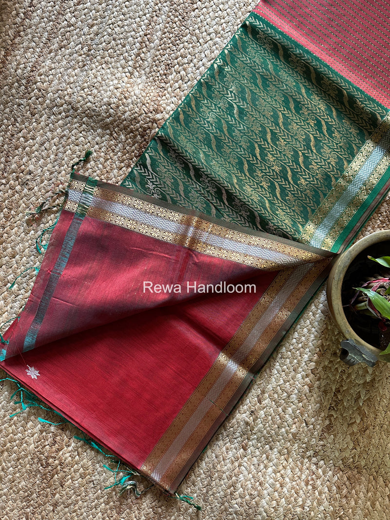 Maheshwari Red Rich Pallu Silk Saree HPS027