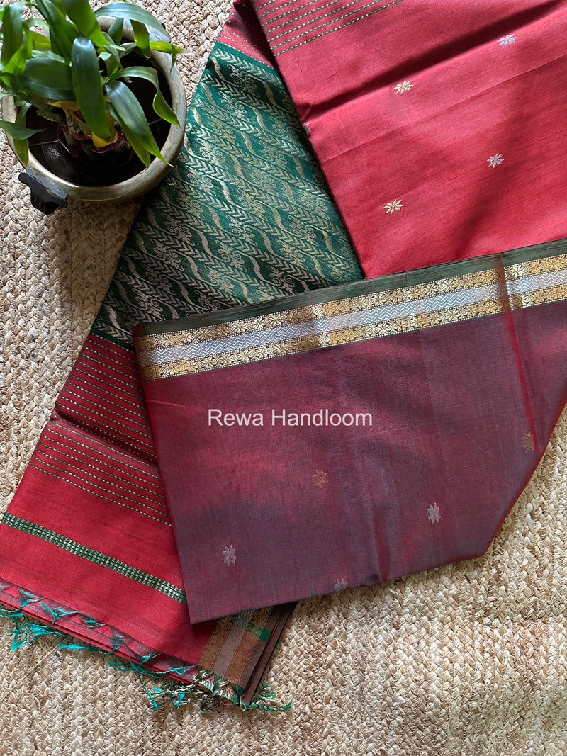 Maheshwari Red Rich Pallu Silk Saree HPS027