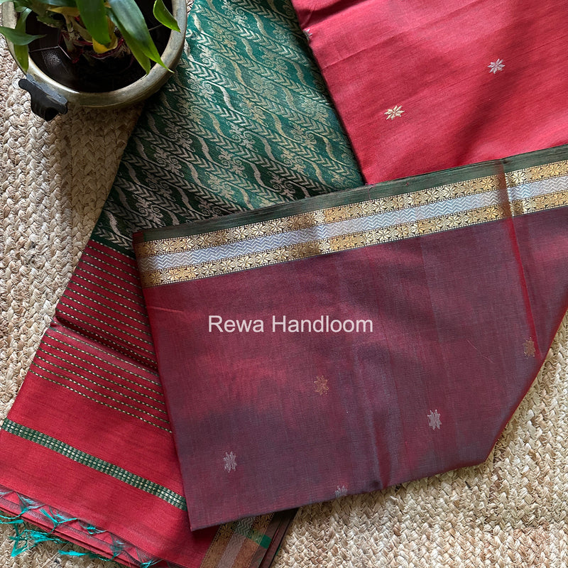 Maheshwari Red Rich Pallu Silk Saree HPS027