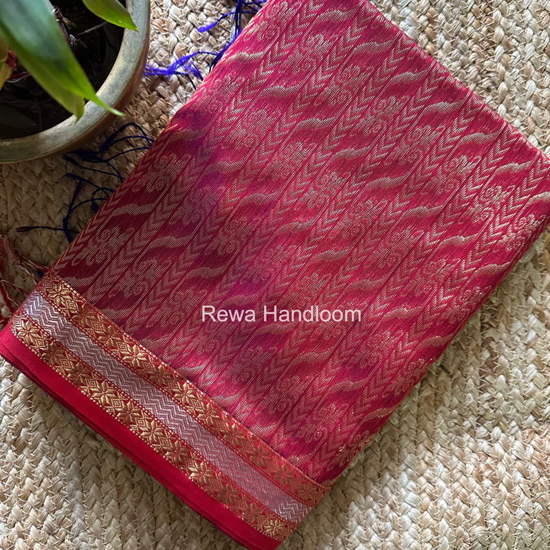 Maheshwari Red Rich Pallu Silk Saree HPS027