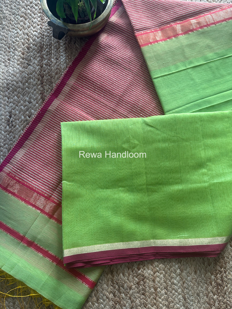 Maheshwari Pista Green Gichha Pallu Saree GP077