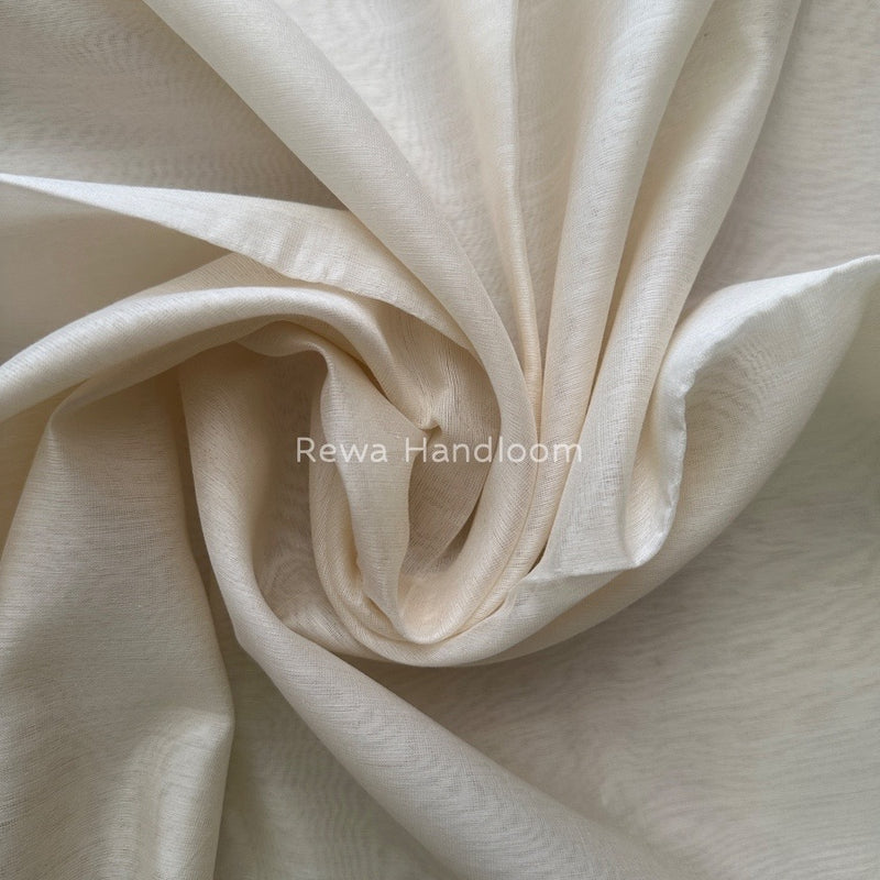Maheshwari White Silk Dupatta PD019