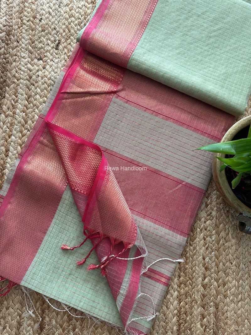 Maheshwari Zari Checks Saree