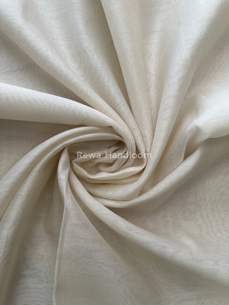 Maheshwari White Silk Dupatta PD07