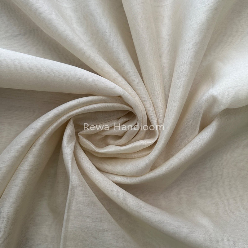 Maheshwari White Silk Dupatta PD07