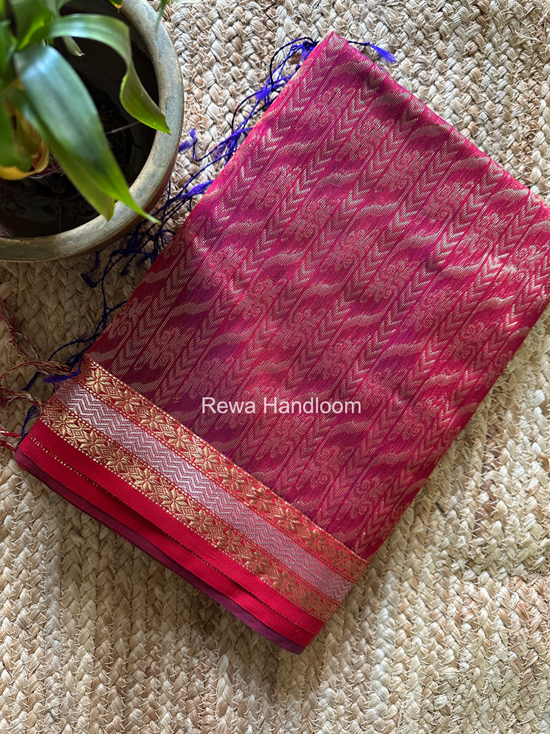 Maheshwari Dark Blue Rich Pallu Silk Saree HPS028