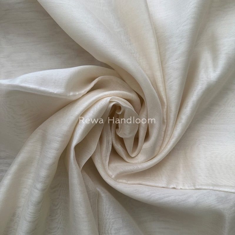 Maheshwari White Silk Dupatta PD014