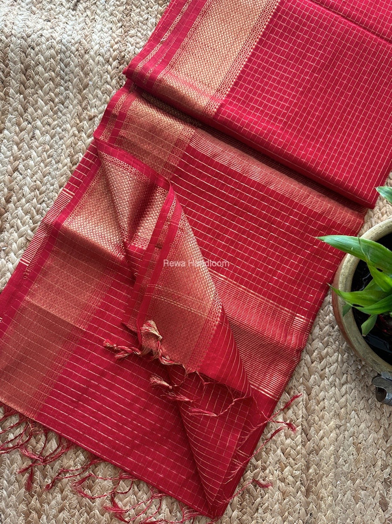 Maheshwari Zari Checks Saree