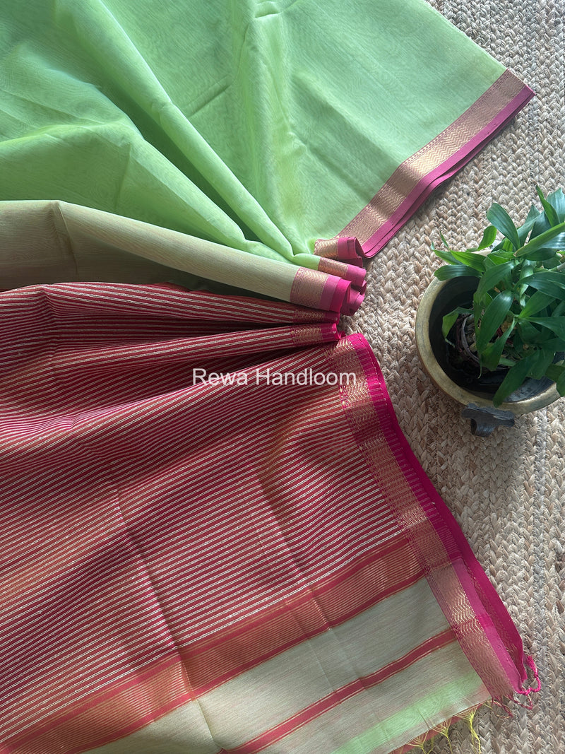 Maheshwari Pista Green Gichha Pallu Saree GP080