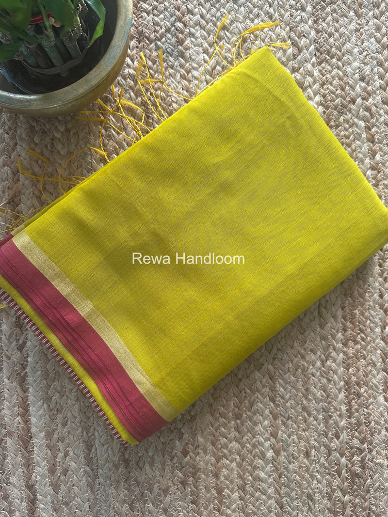 Maheshwari Mustard Yellow Gichha Pallu Saree GP079