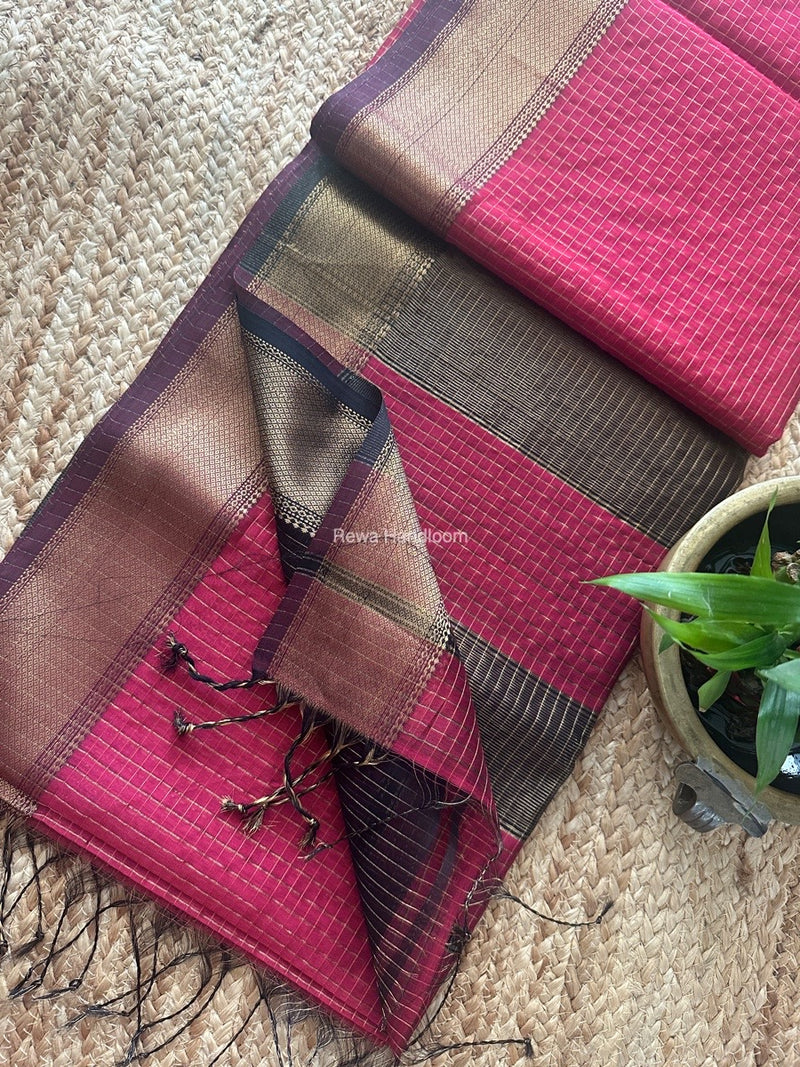 Maheshwari Zari Checks Saree