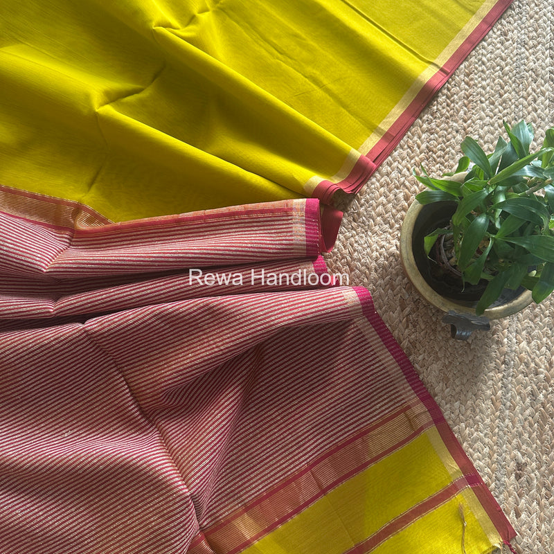 Maheshwari Mustard Yellow Gichha Pallu Saree GP079