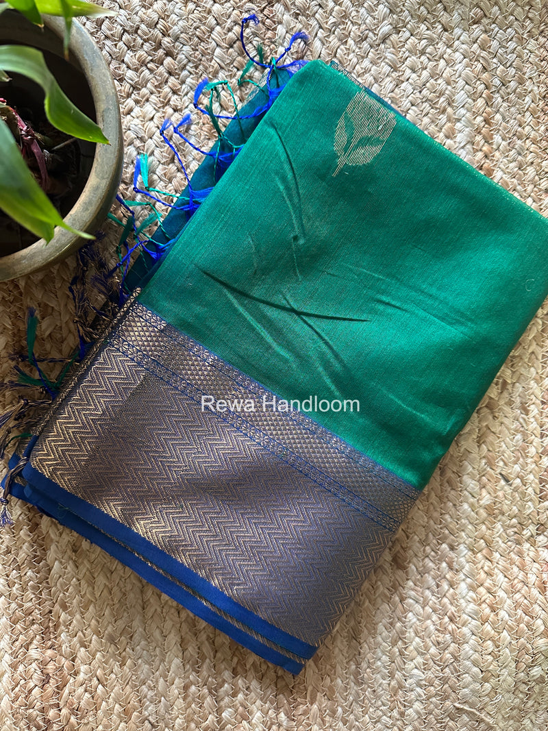 Maheshwari Green Lotus Butta Saree NLS01