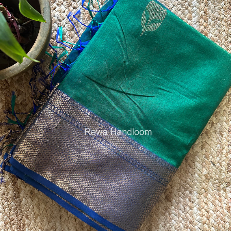 Maheshwari Green Lotus Butta Saree NLS01