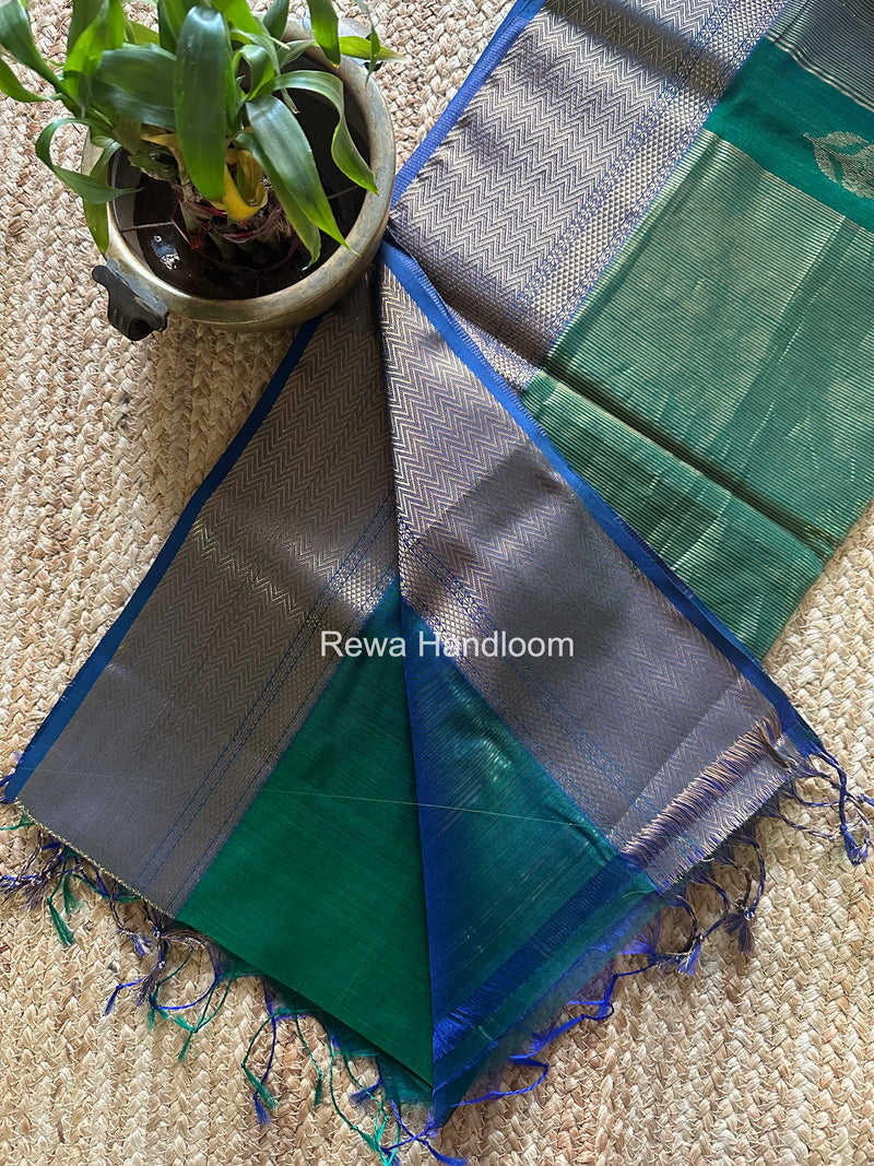 Maheshwari Green Lotus Butta Saree NLS01
