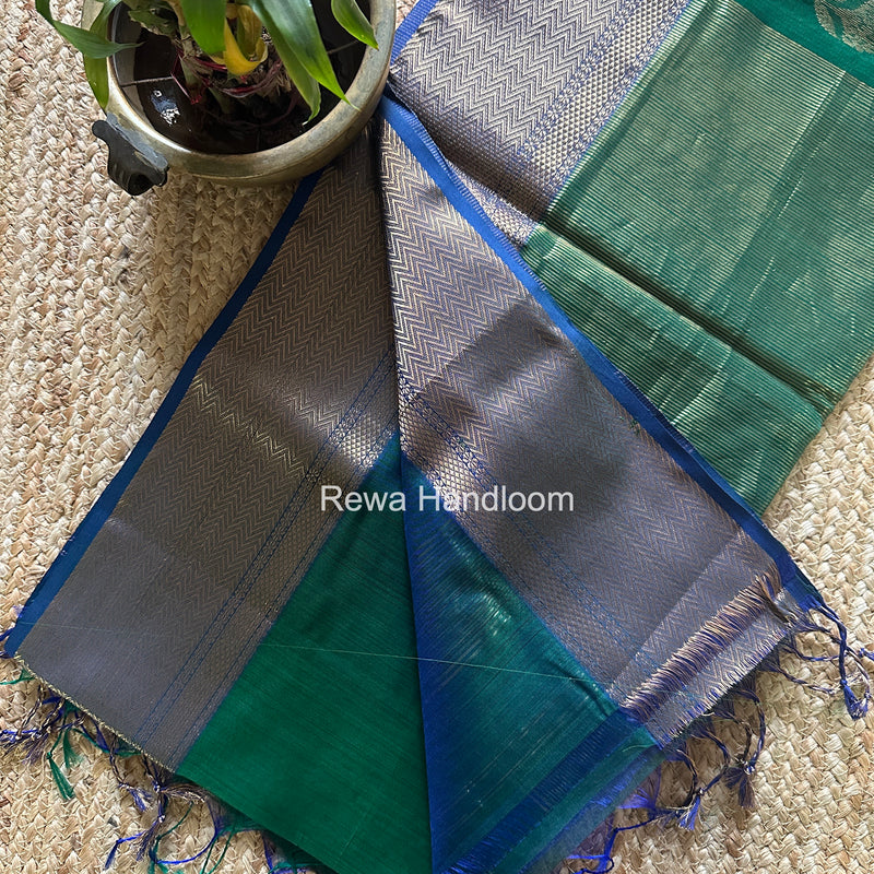 Maheshwari Green Lotus Butta Saree NLS01