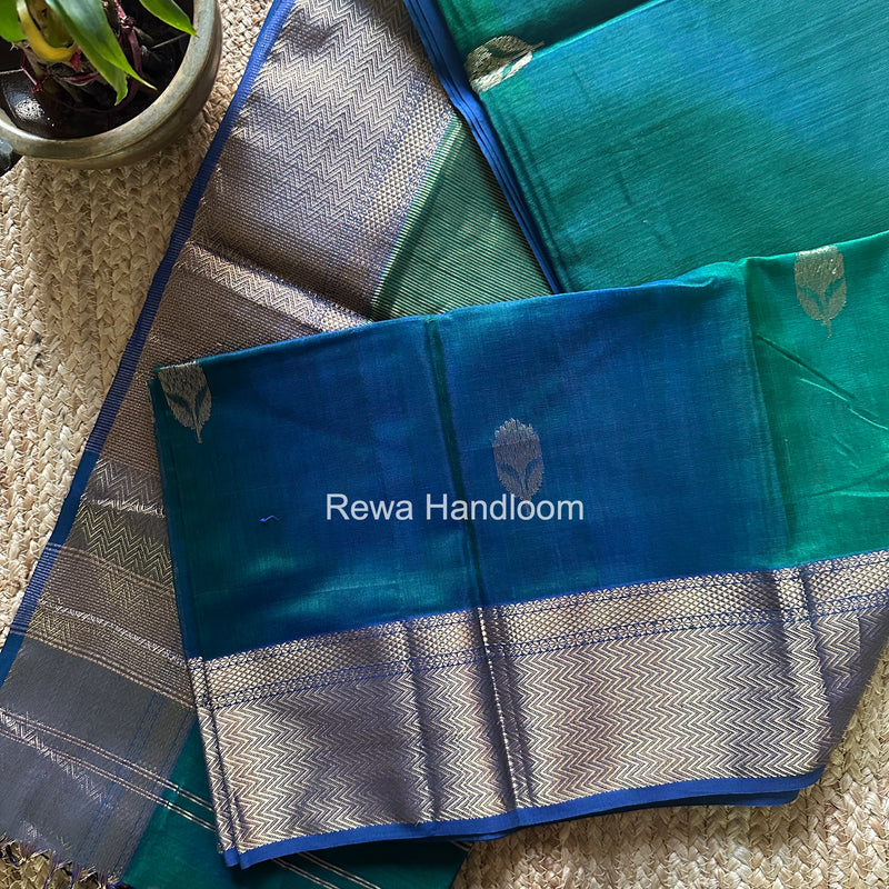 Maheshwari Green Lotus Butta Saree NLS01