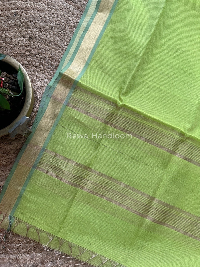 Maheshwari Parrot Green Tissue Dupatta TDZ010