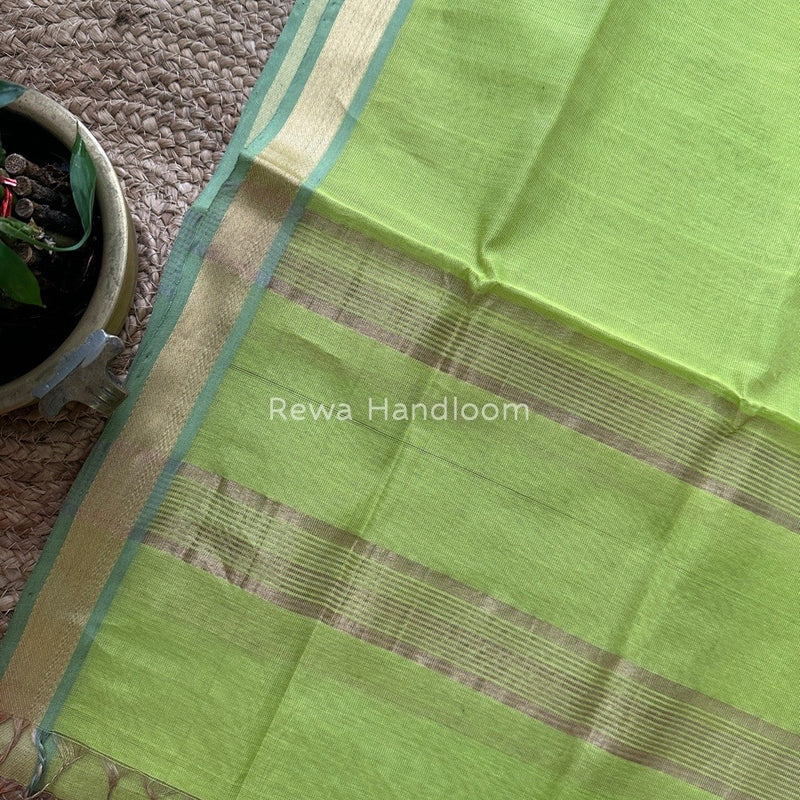 Maheshwari Parrot Green Tissue Dupatta TDZ010