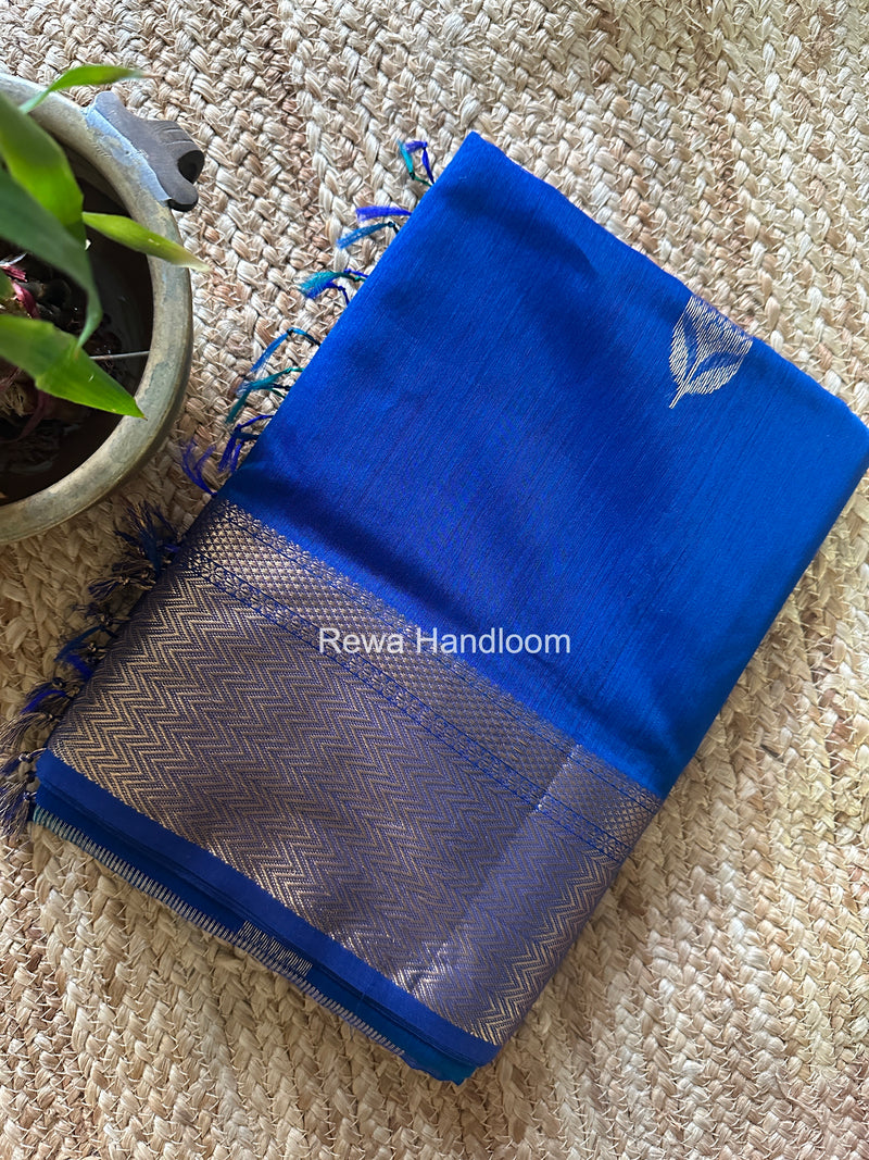 Maheshwari Blue Lotus Butta Saree NLS04