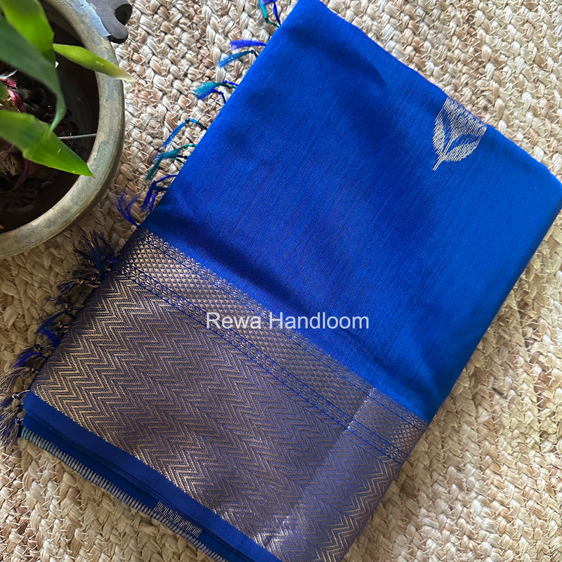Maheshwari Blue Lotus Butta Saree NLS04