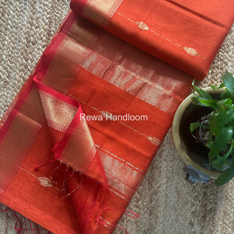 Maheshwari Lining Butti Saree