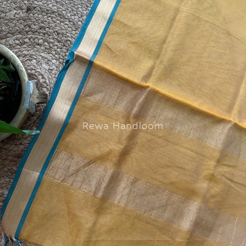 Maheshwari Golden Yellow Tissue Dupatta TDZ05