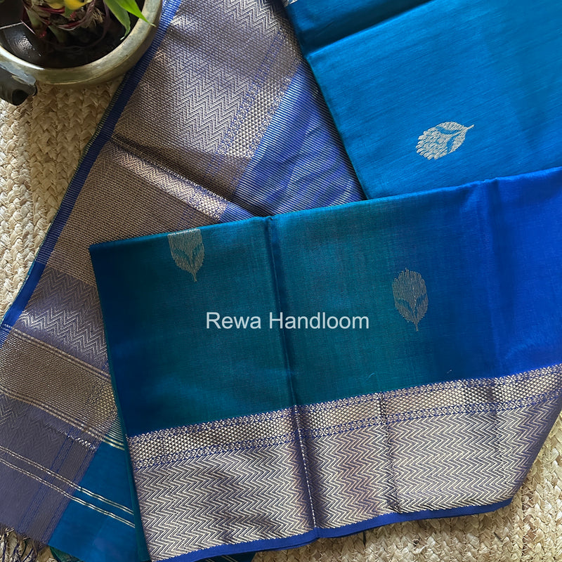 Maheshwari Blue Lotus Butta Saree NLS04