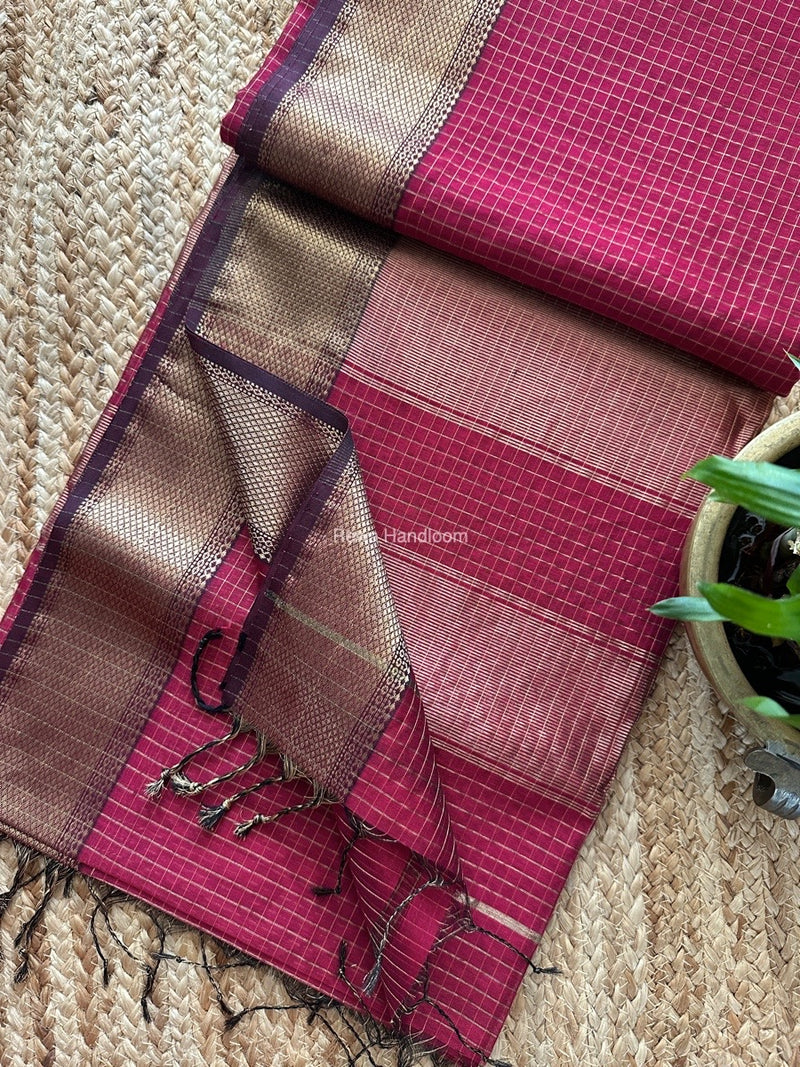 Maheshwari Zari Checks Saree