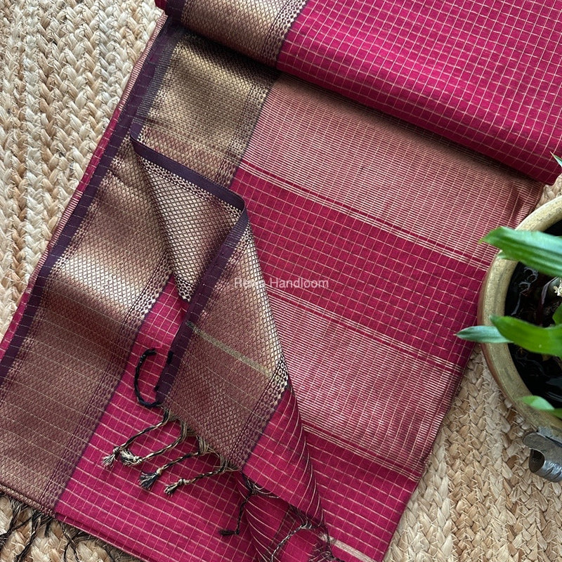 Maheshwari Zari Checks Saree