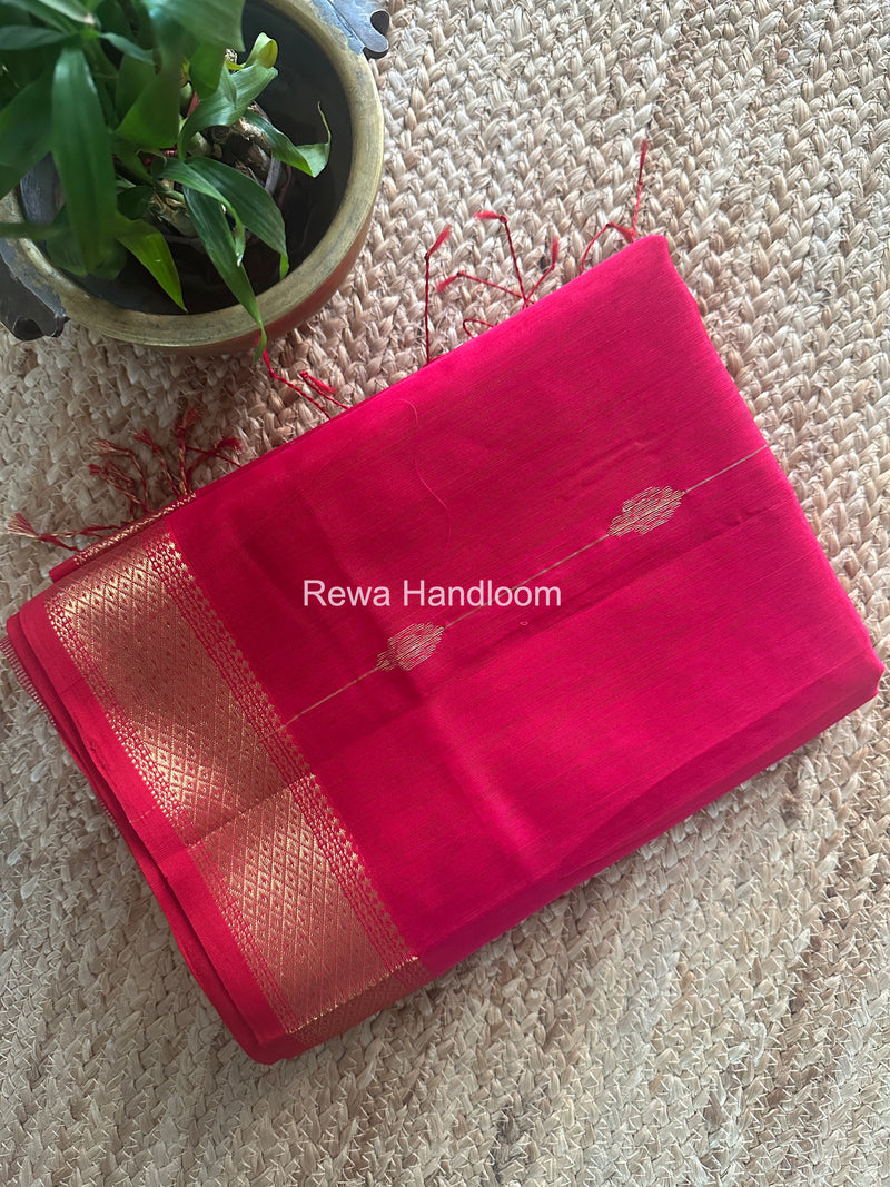 Maheshwari Rani Pink Lining Butti Saree ZLBS01