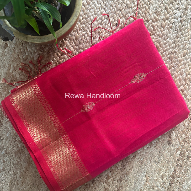 Maheshwari Rani Pink Lining Butti Saree ZLBS01