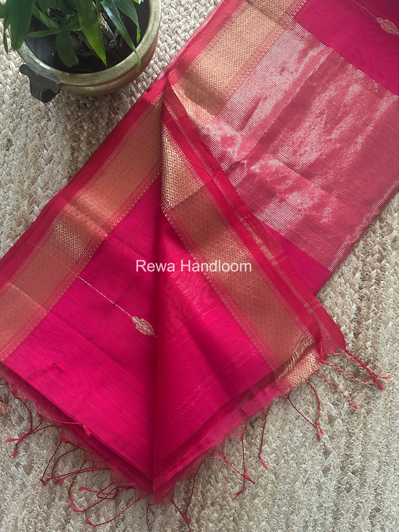 Maheshwari Rani Pink Lining Butti Saree ZLBS01