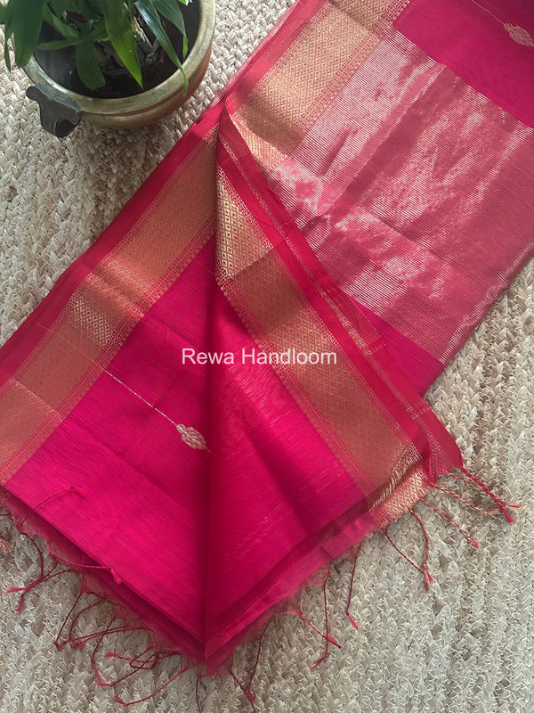 Maheshwari Rani Pink Lining Butti Saree ZLBS01