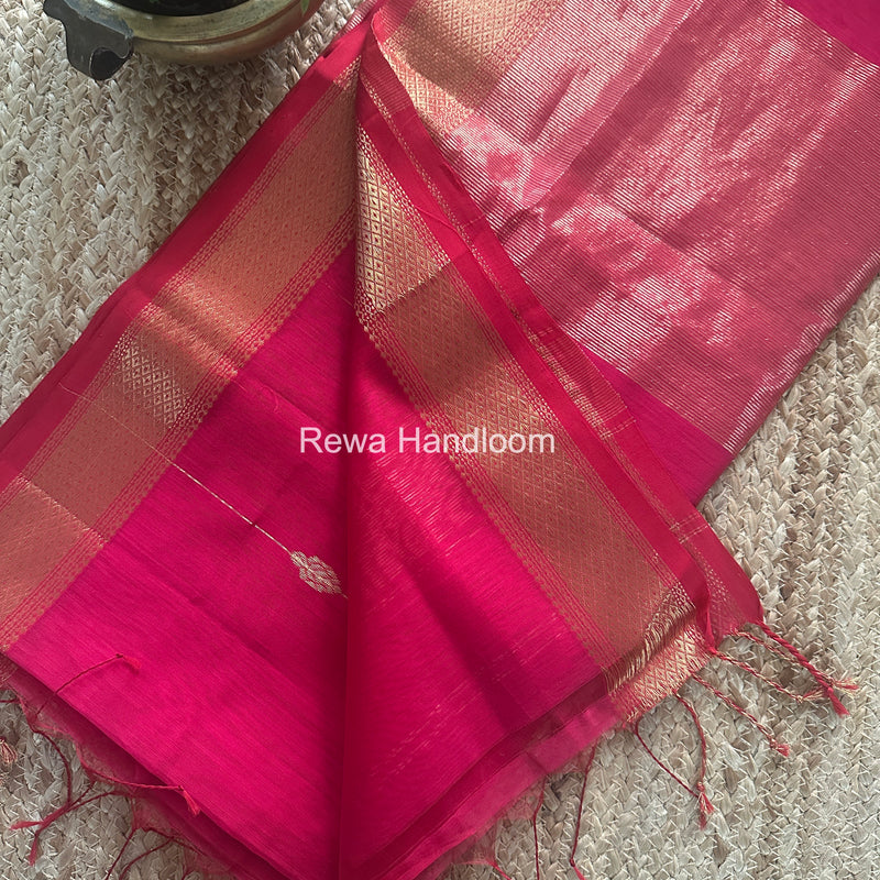 Maheshwari Rani Pink Lining Butti Saree ZLBS01
