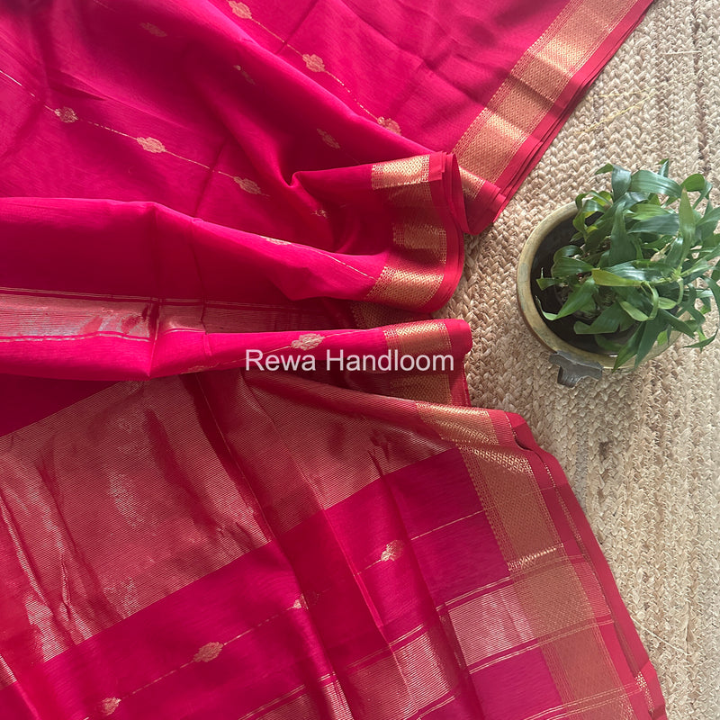 Maheshwari Rani Pink Lining Butti Saree ZLBS01