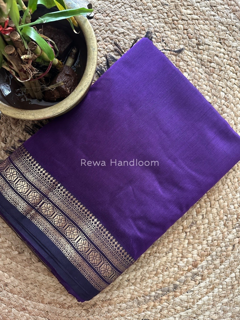 Maheshwari Purple Zari Skirt Saree ZS064