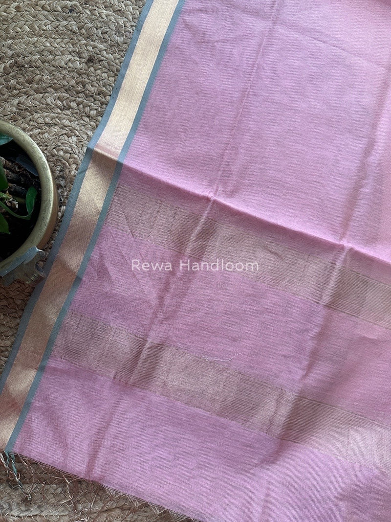 Maheshwari Baby Pink Tissue Dupatta TDZ07